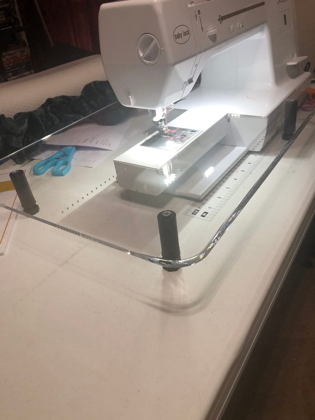 Customer photo review of Acrylic Extension Table (18" x 24"), Babylock #BLMJZ-ET