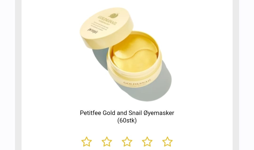 Customer photo review of Petitfee Gold and Snail Øyemasker (60stk)