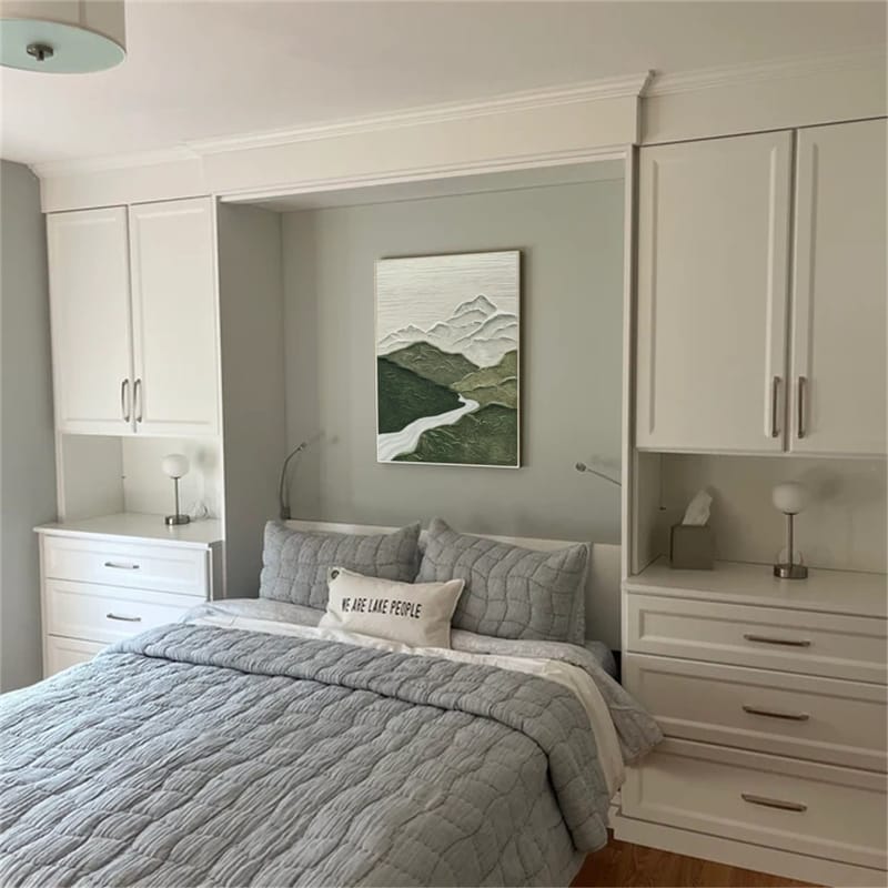 Customer photo review of Green and White Mountain Textured Abstract Painting #MT089