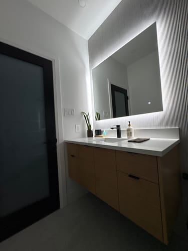 Customer photo review of Austin 48" Wall Mount Natural White Oak Bathroom Vanity