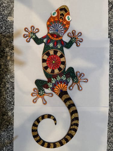 Customer photo review of Unfinished Wood Gecko Shape - Animal - Craft - up to 46" DIY