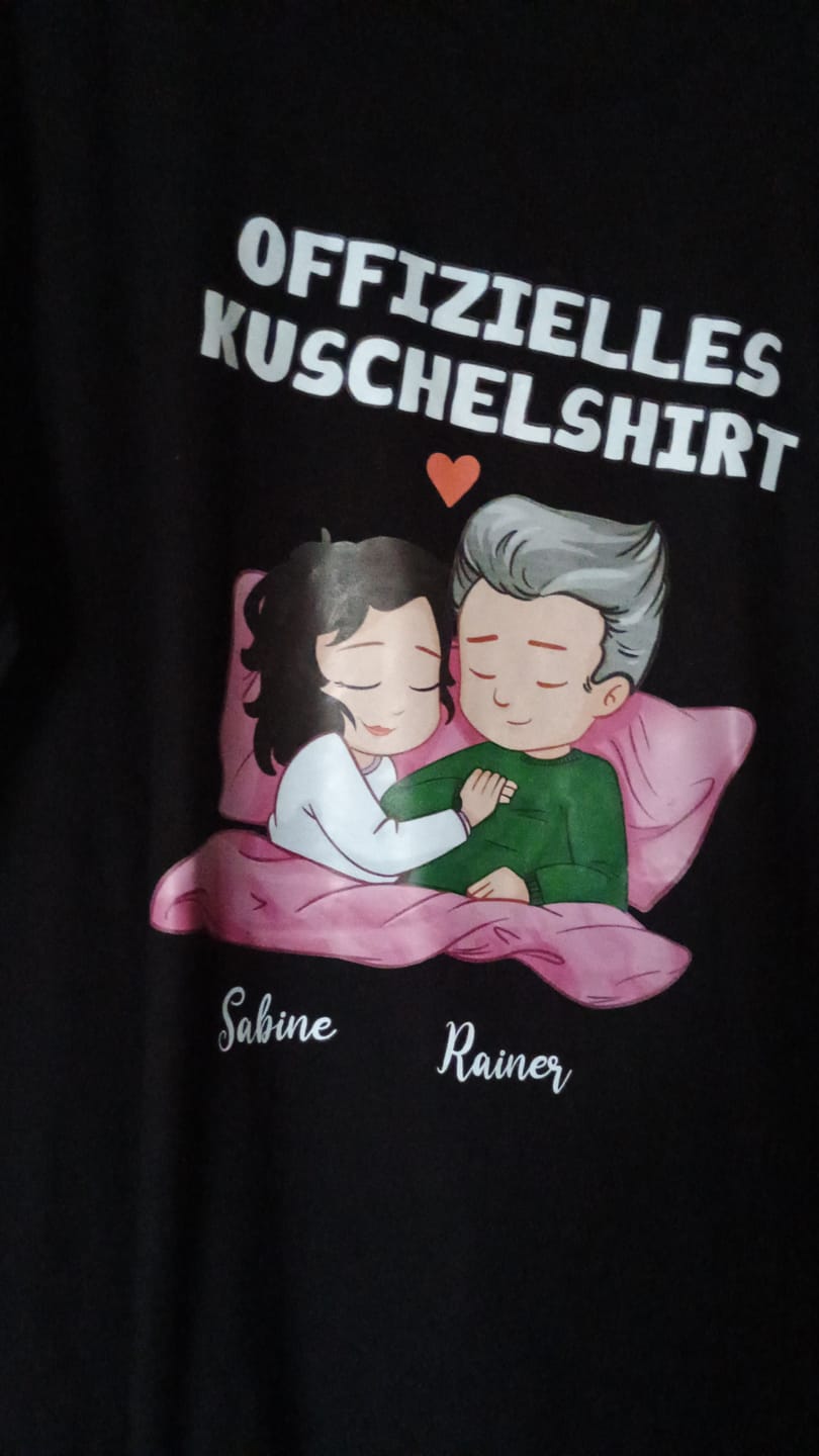 Customer photo review of Offizielles Schlafshirt - Personalisiertes T-Shirt für Paare