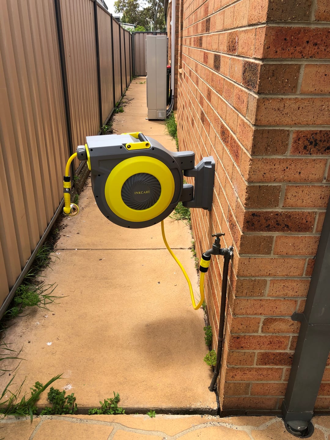 Customer photo review of 30m Retractable Garden Hose Reel.. Fully Installed