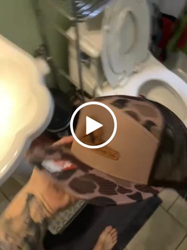 Customer video review of Custom Leather Patch 7 Panel Trucker Hat - Richardson 168P