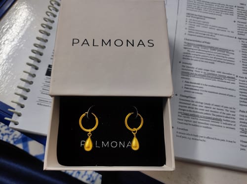 Customer photo review of Waterdrop Hoop Earrings