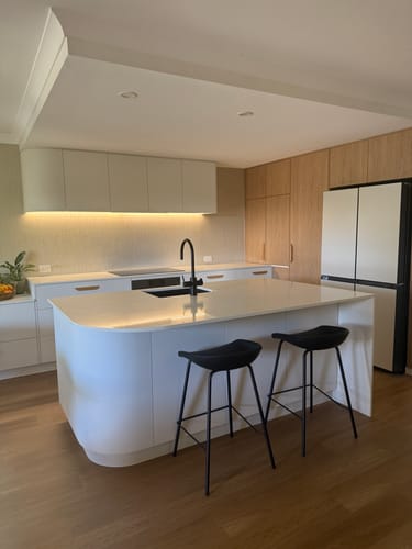 Customer photo review of Zac Leatherette Kitchen Bar Stool in Black