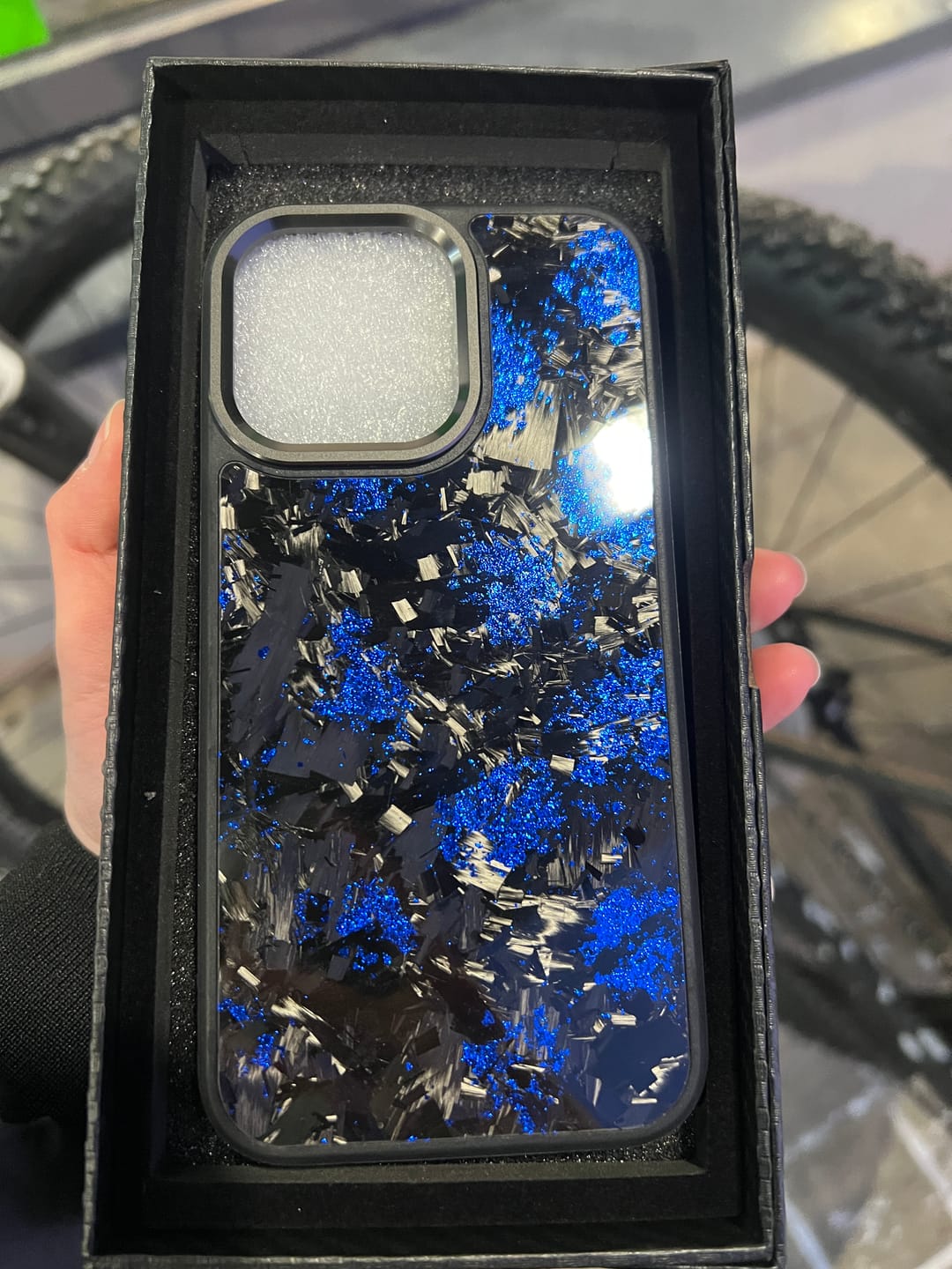 Customer photo review of Forged Carbon Case Blue