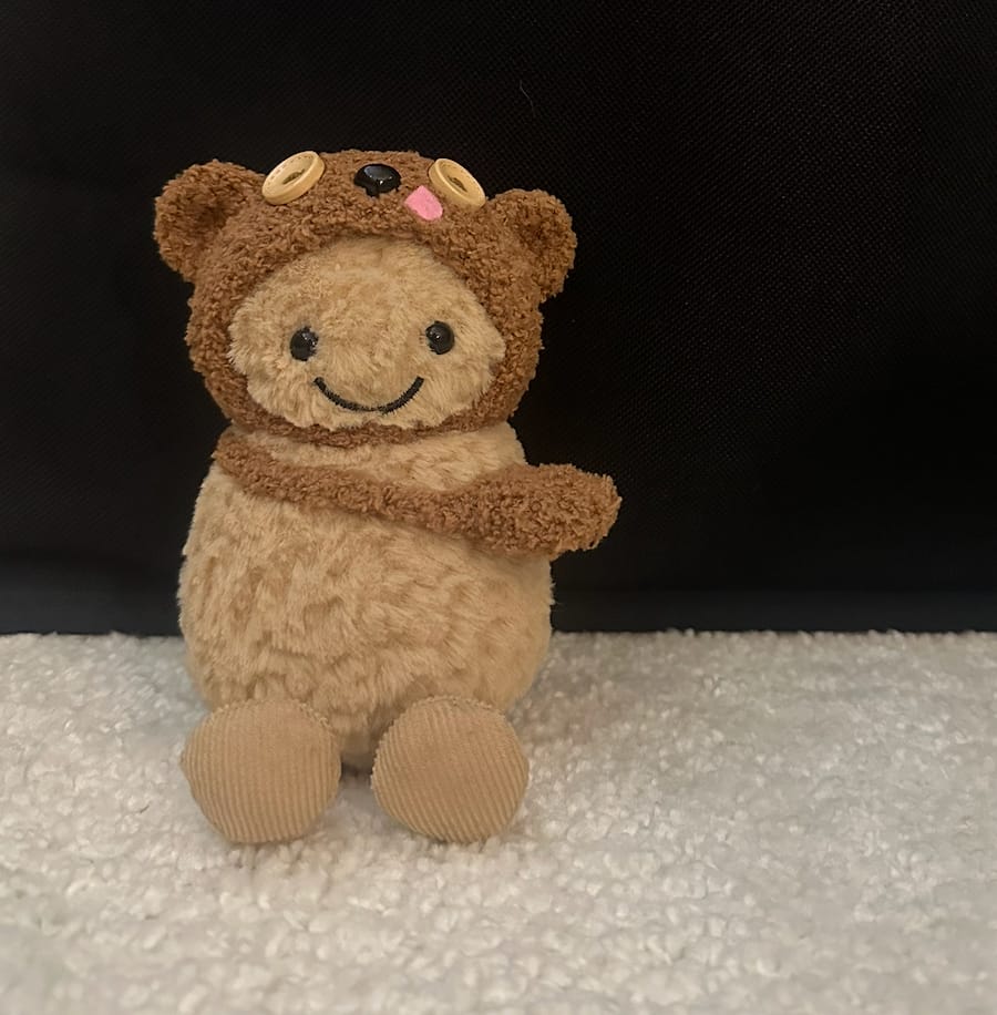 Customer photo review of Bear Hat & Bag Set for Jellycat Lollie Lamb and Peanut (Similar Size Plushies)