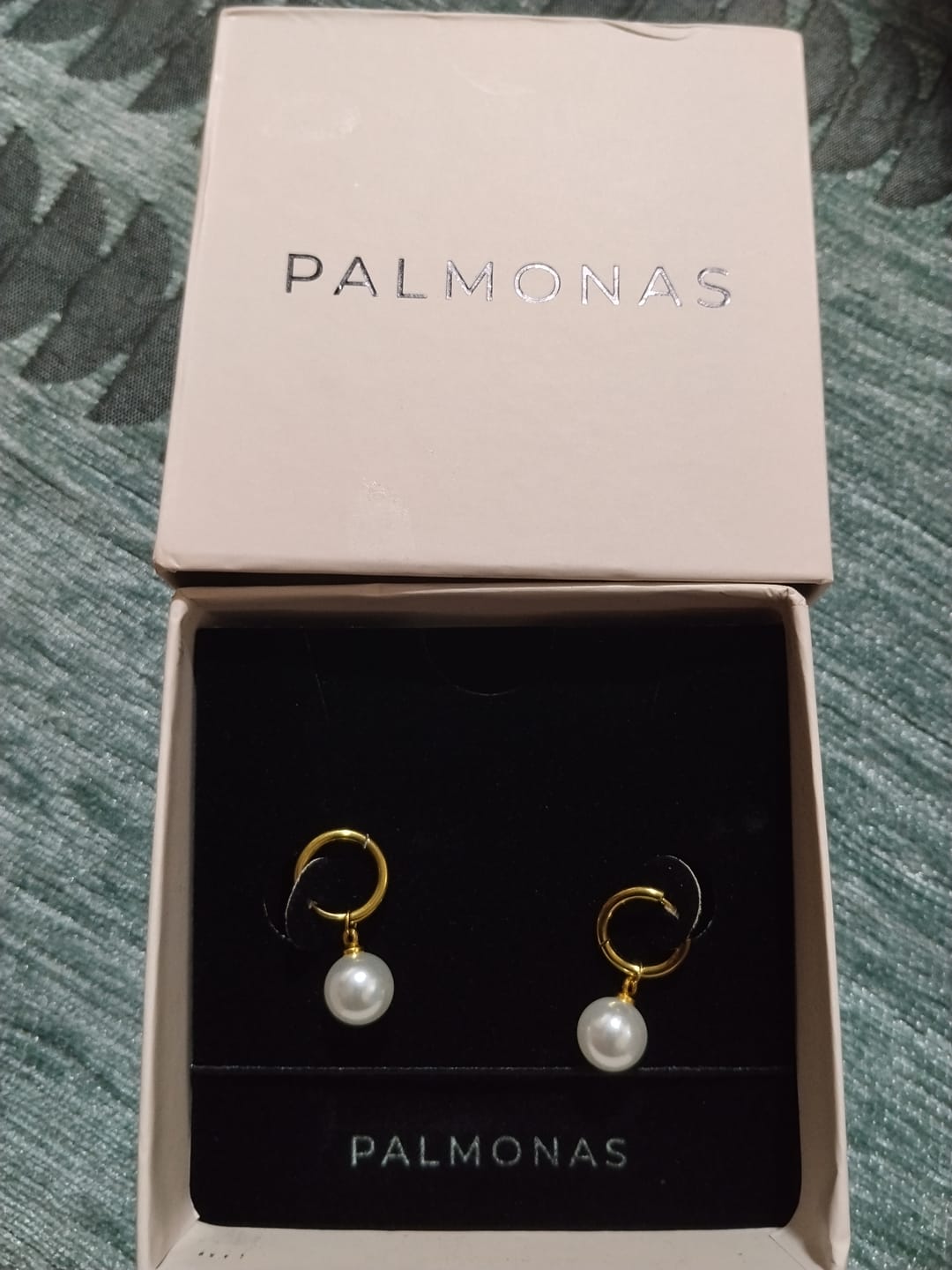 Customer photo review of Pearl Orbit Earrings
