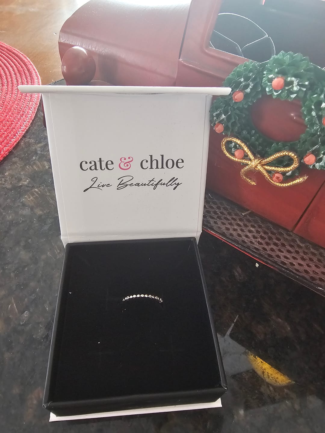 Customer photo review of Illiana 18k White Gold Plated Ring with Round Cut Swarovski Crystals