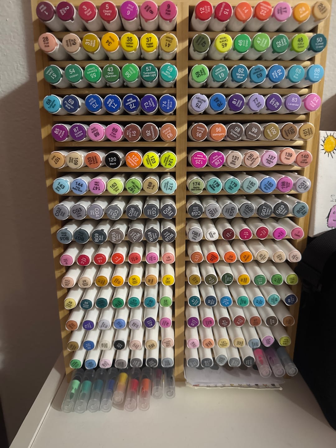 Customer photo review of Ohuhu Bamboo Marker Organizer (Europe Only)