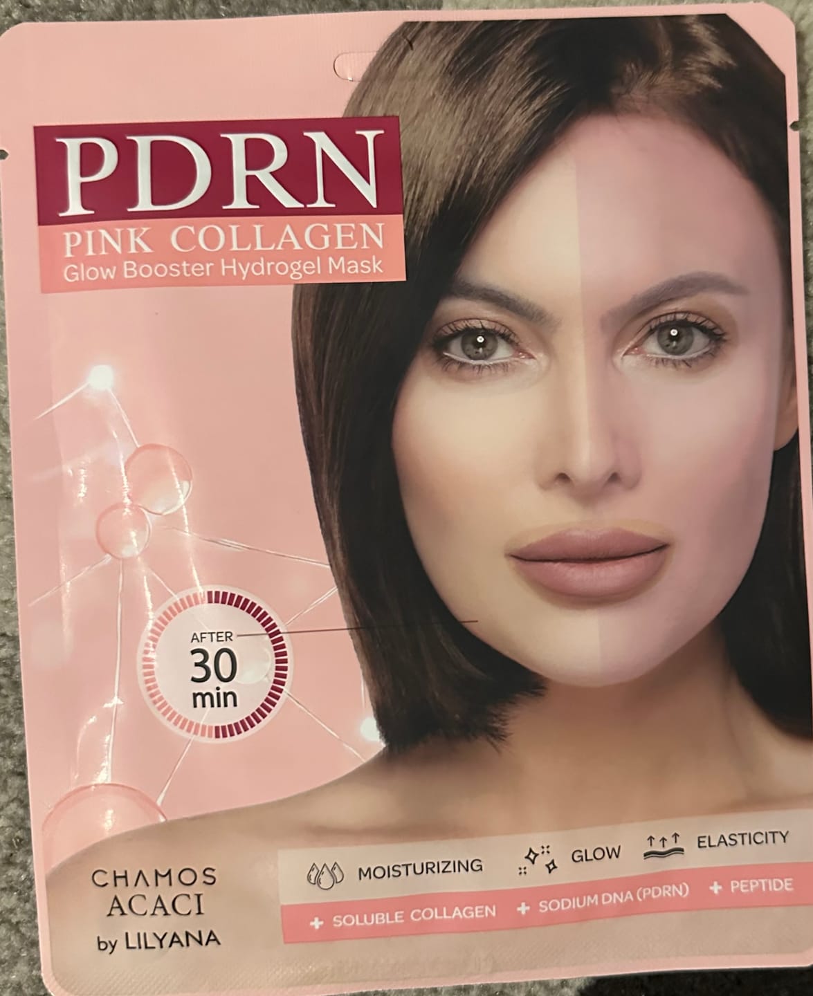 Customer photo review of PDRN Озаряващ Бустер - Абсорбираща Хидрогел Маска Chamos ACACI by Lilyana