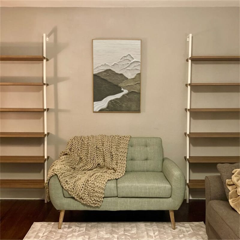 Customer photo review of Green and White Mountain Textured Abstract Painting #MT089