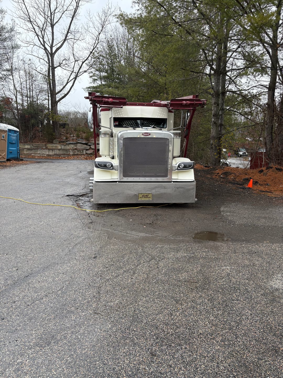 Customer photo review of Rollin low Peterbilt 14" straight flat bottom visor 14 gauge 304 s.s. 379 389 #1005