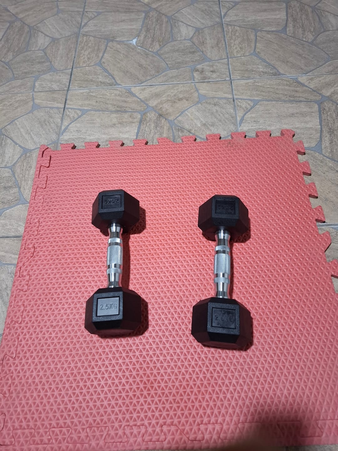 Customer photo review of Mancuernas Hexagonales de Caucho (Par)