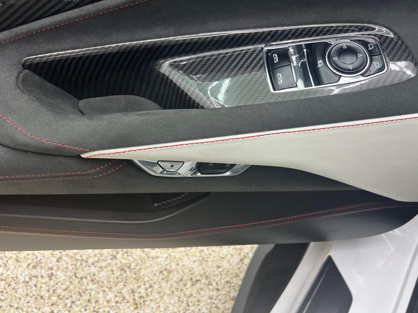 Customer photo review of Corvette C8 Coupe DRY CARBON FIBER Side Window Switch Control Panel Cover
