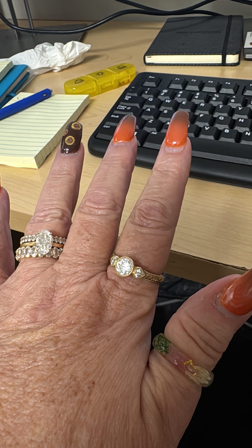 Customer photo review of Engagement Ring Settings: K Gold & Platinum Pricing