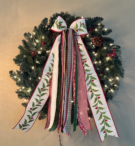 Customer photo review of Holly and Ivy Wreath Ribbon