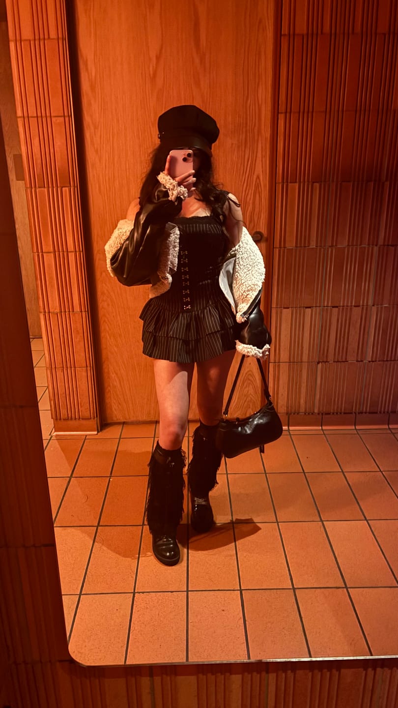 Customer photo review of Grunge Doll Stripes Flared Romper Dress 3.0 (split two-piece set)