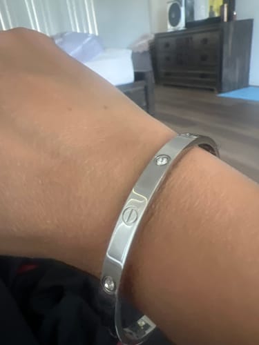 Gilda M. review of Carrie Stainless Steel Bangle in White Gold - 64mm image 1 out of 1