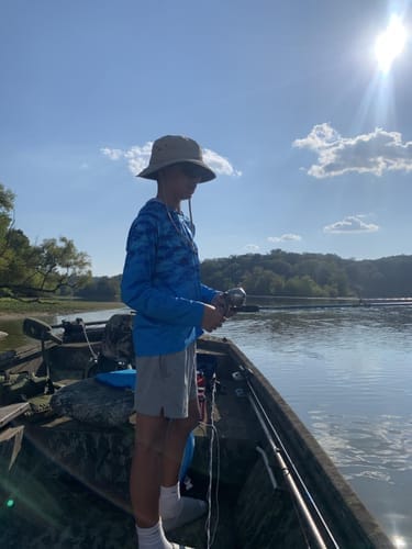 Customer photo review of Youth UPF50+ Long Sleeve Fishing Hoodie Shirt FS03Y