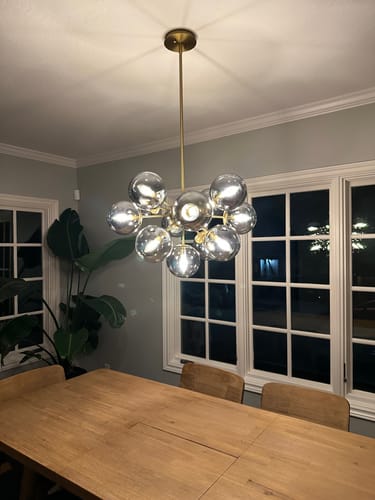 Customer photo review of Glam Dark Pearl Sputnik Smoked Glass Bubble Chandelier Light Fixture