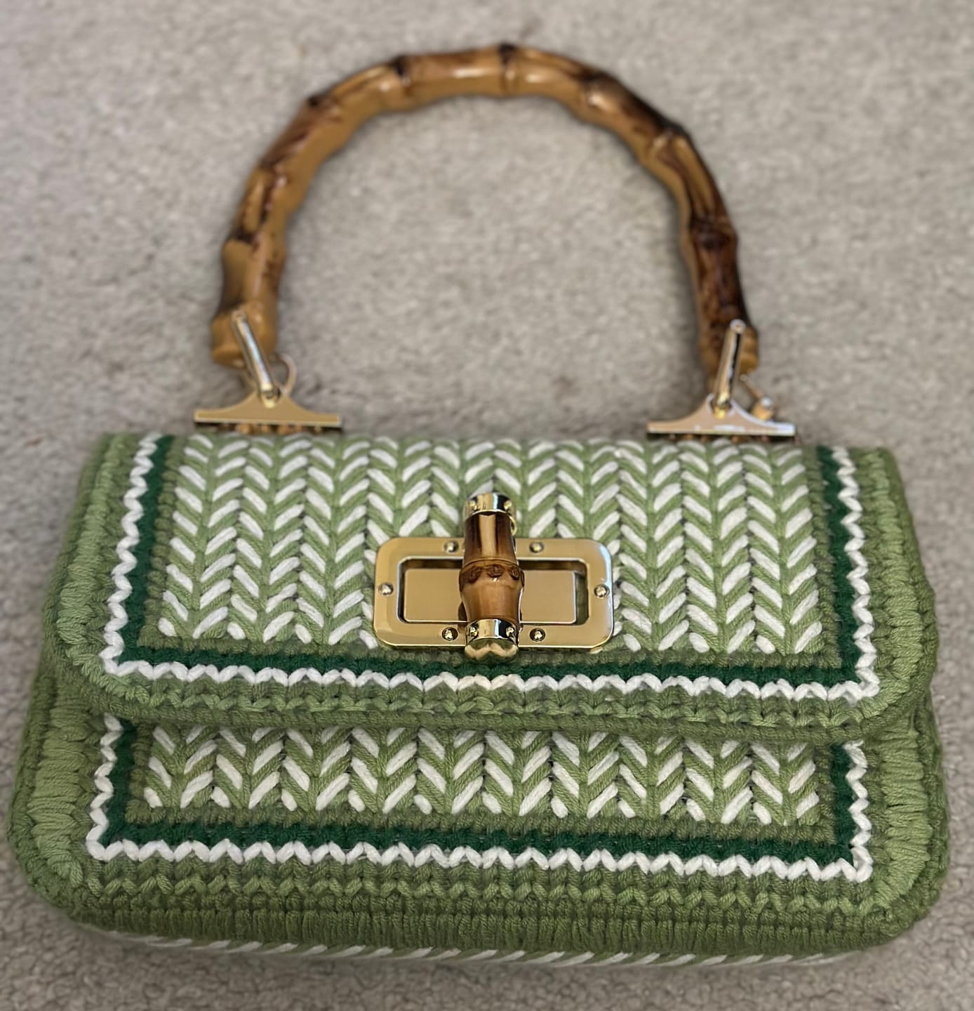 Customer photo review of CrochetPark™ Linden Whisper Clutch Cross Stitch DIY kit