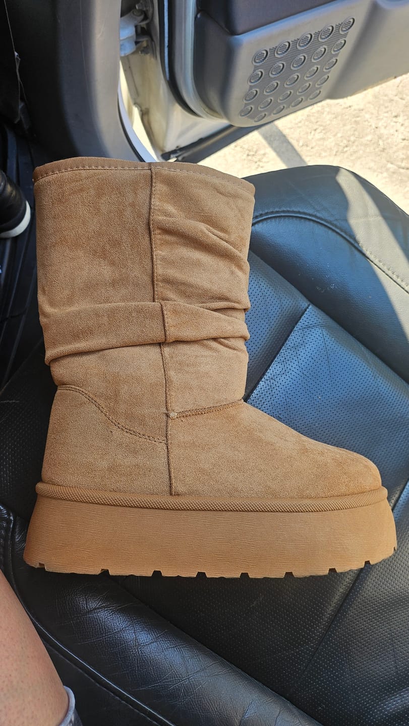 Customer photo review of Bota Plataforma Camel Mujer 48114