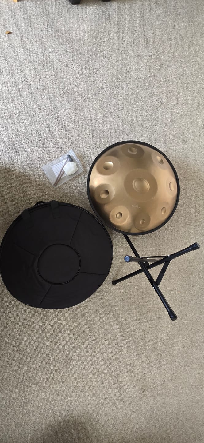 Customer photo review of Handpan Pristine 009 Gold - D Minor 9-Note Hang Drum