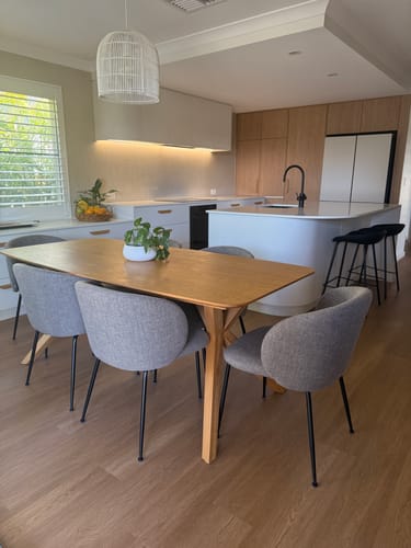 Customer photo review of Ariana Fabric Dining Chair in Light Grey