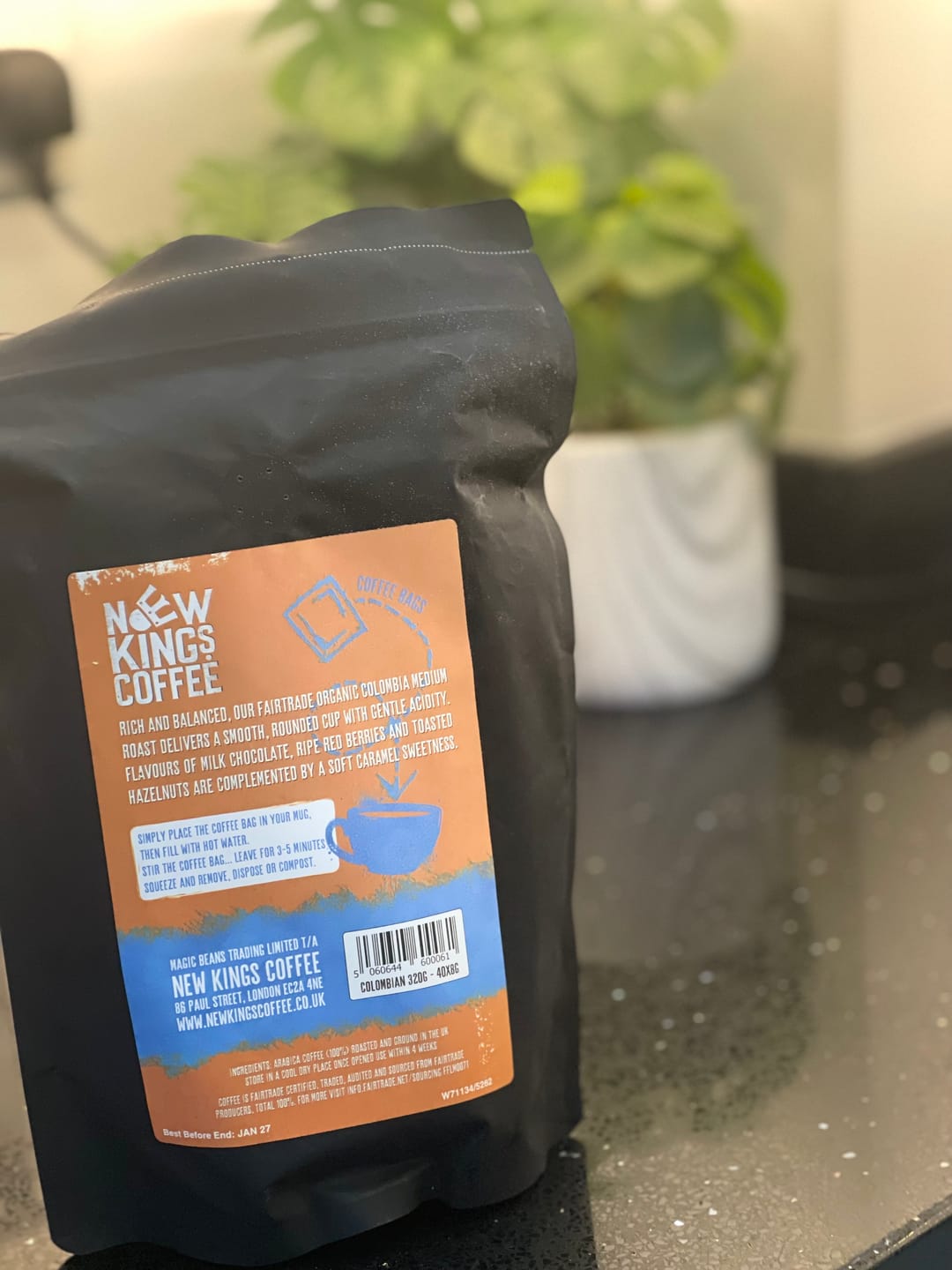 Customer photo review of Medium Roast Coffee Bags - Fairtrade Organic Colombian Coffee Bags - 100% Colombia Arabica