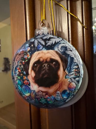 Customer photo review of Custom Photo Pets Make Our Lives Whole - Dog & Cat Personalized Ornament
