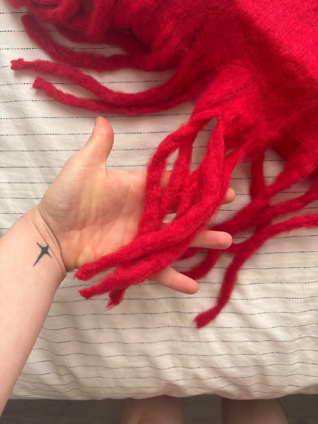 Customer photo review of Tanya Tasseled Winter Scarf