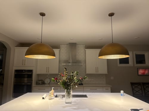 Customer photo review of Vintage Luxe Oversized Hammered Dome Pendant Light