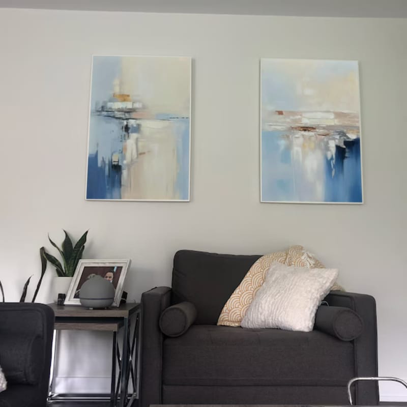 Customer photo review of Abstract Painting Canvas Set of 2 #AP070