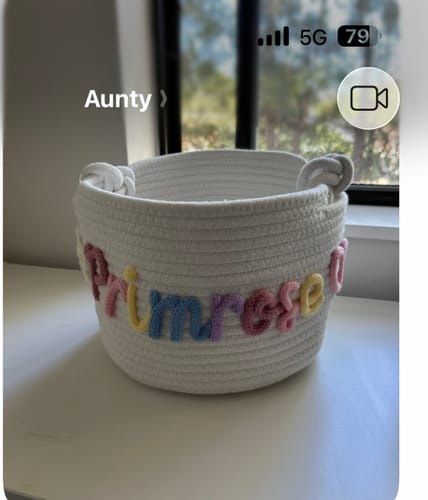 Julie H. review of Baby Knits™  Multicolor Personalized Knitted Basket image 1 out of 1
