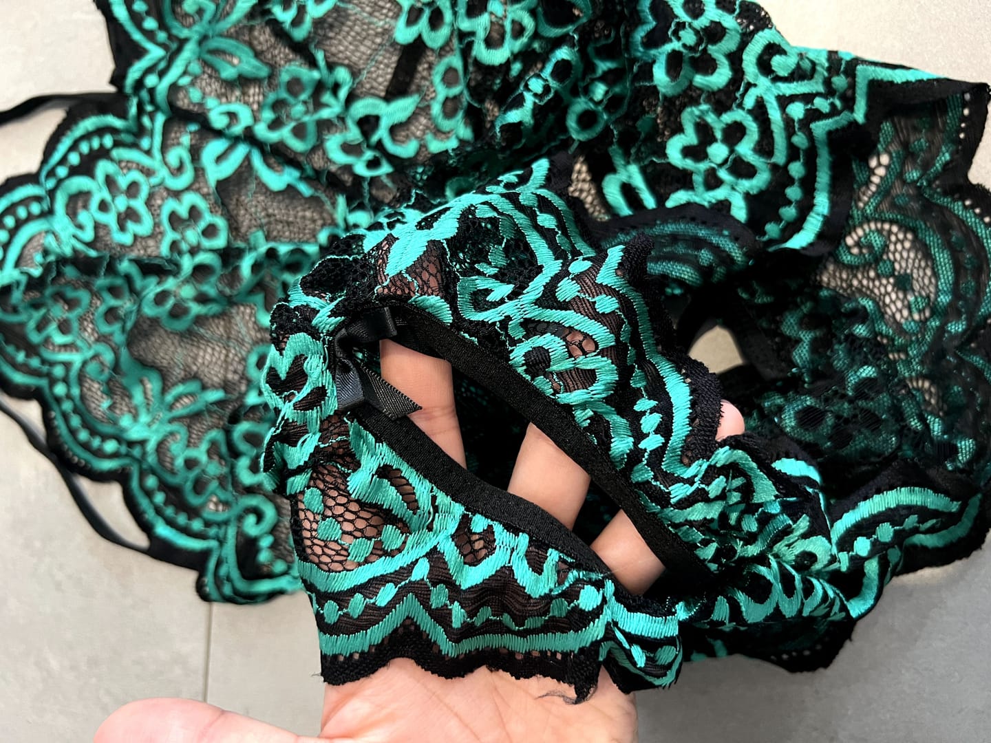 Customer photo review of Intrigue Open-Back Lace Crotchless Bodysuit
