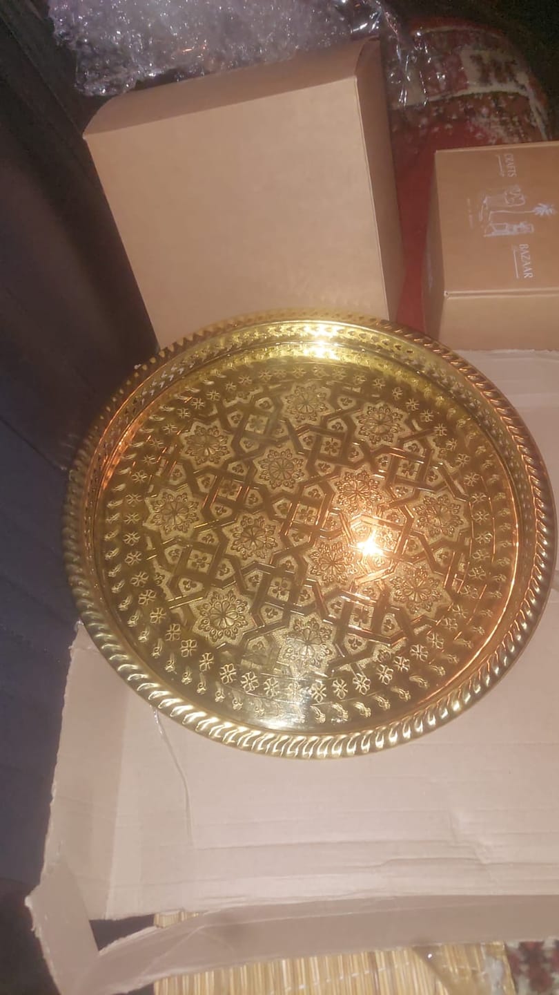 Customer photo review of Layali – Moroccan Legs Tray with Traditional Engravings