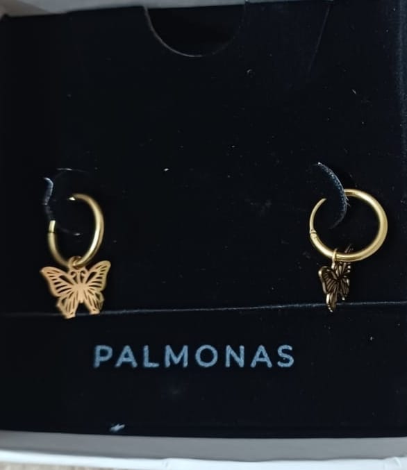 Customer photo review of Sylvia Butterfly Hoop Earrings