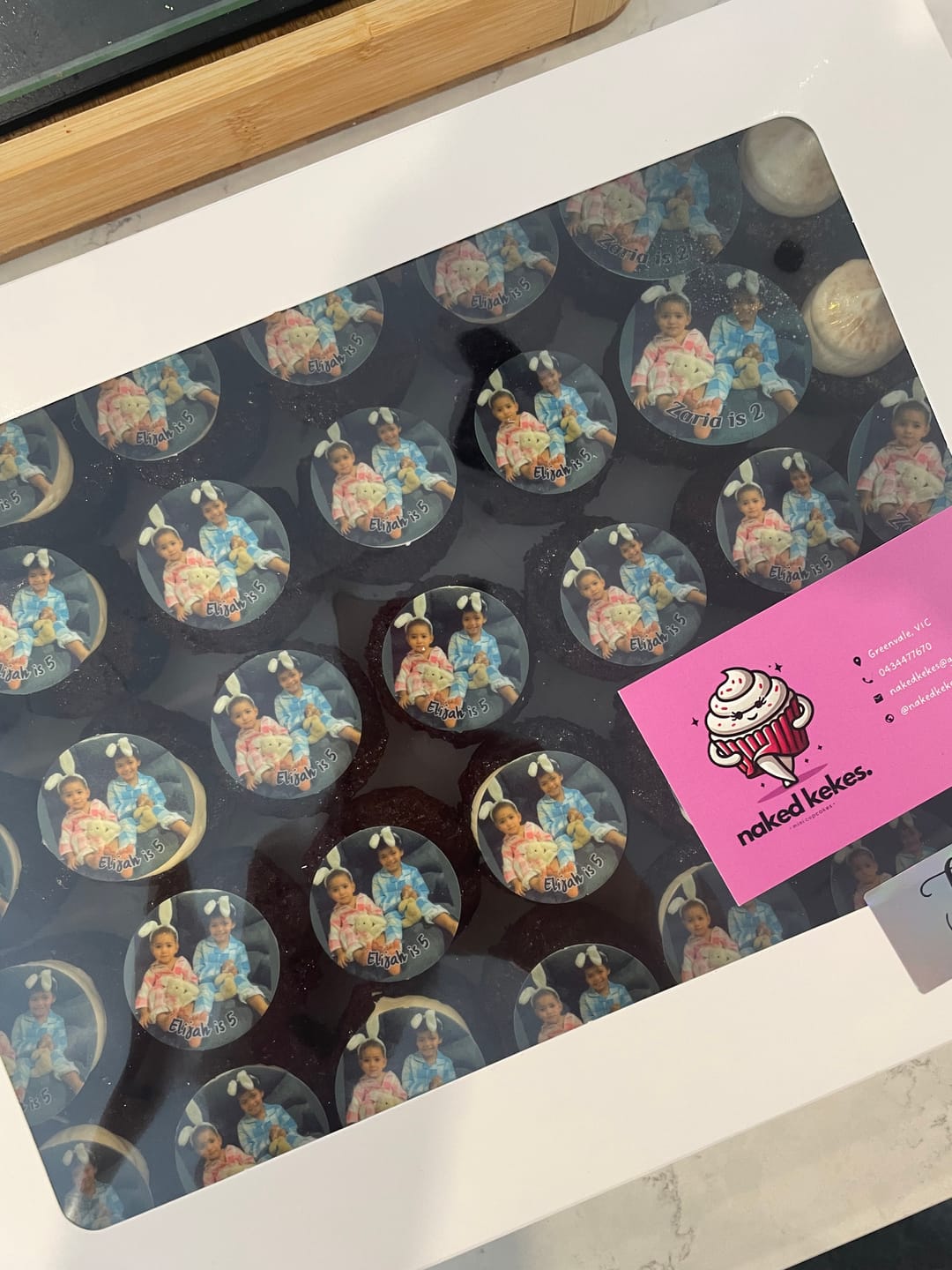 Customer photo review of 30 x 3.8 cm Small Cupcake Custom Edible Icing Images
