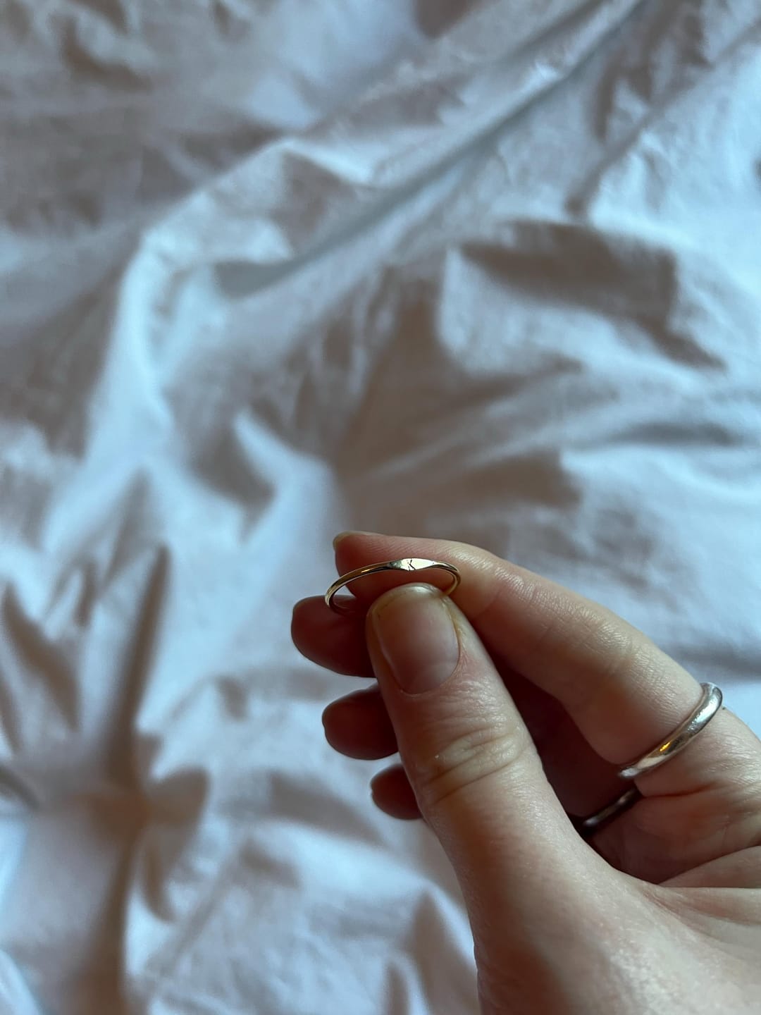 Customer photo review of 14K Gold Tiny Signet Ring