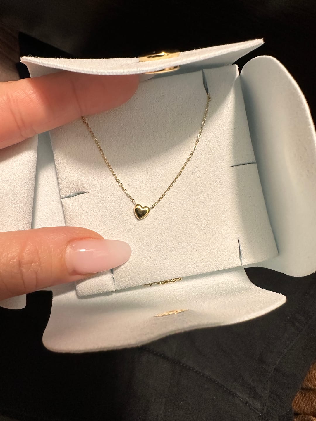 Customer photo review of Mini Heart Necklace