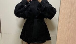 Customer photo review of Anna Stand Collar Short Coat
