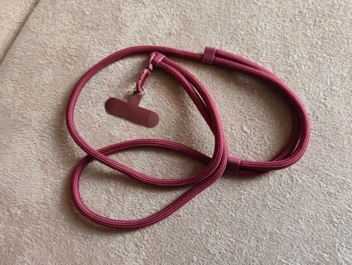 Customer photo review of Adjustable length Cross Body Phone Lanyard