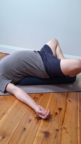 Customer photo review of Oval Yoga Bolster | Pure | Navy