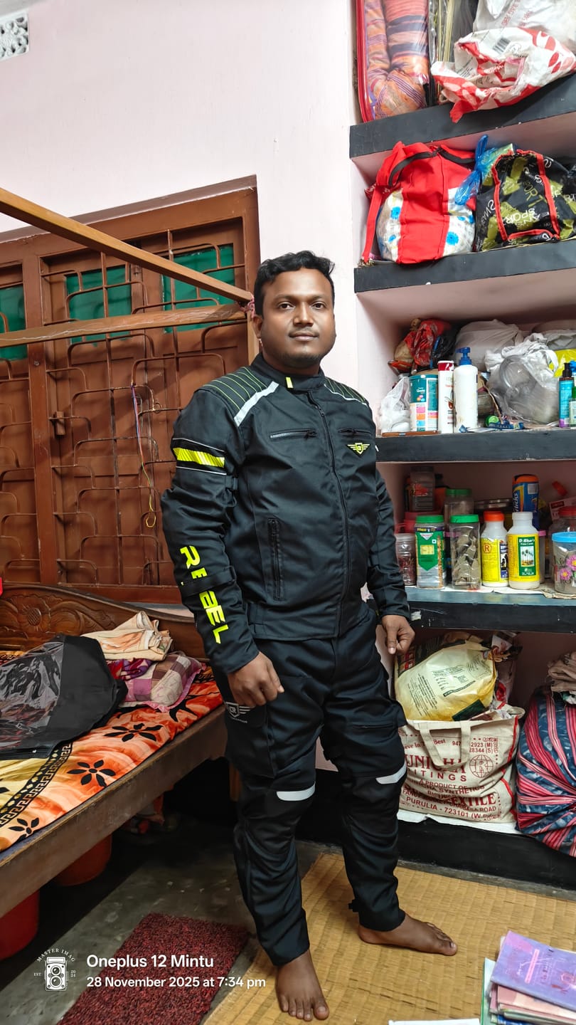Customer photo review of Lone Ranger Rebel Biker Jacket (Neon Green)