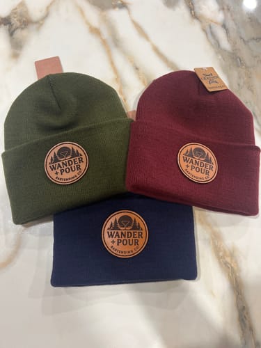 Customer photo review of Custom Beanies Leather Patch