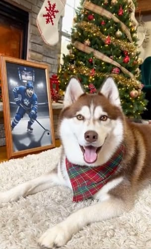 Customer photo review of Artzuzu Custom Portrait For Pets - The Ice Hockey Player