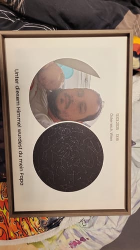 Customer photo review of Personalisierte Leinwand "Der Tag an dem du mein Papa wurderst"