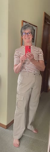 Peter review of Mid Rise Cargo Pants - Stone image 1 out of 3